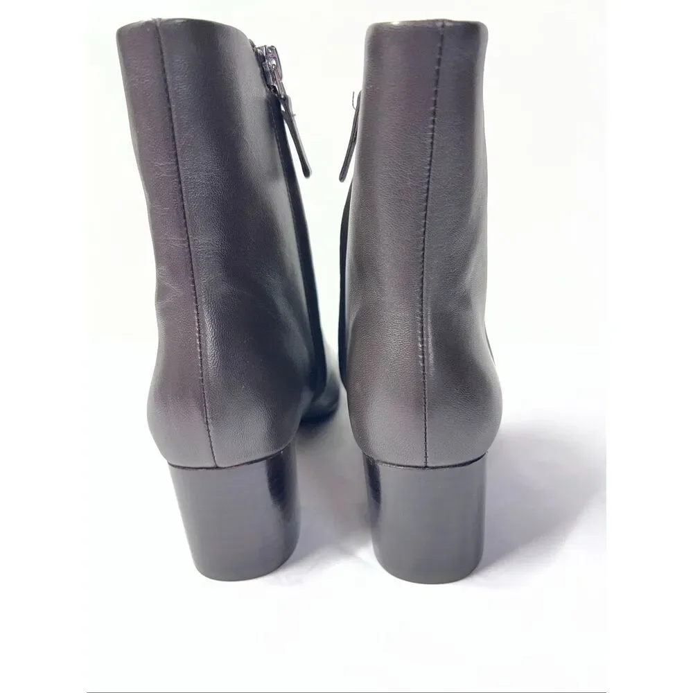Everlane THE DAY BOOT Dark Brown Leather Ankle Boots Block Heel Minimalist 5 NWB